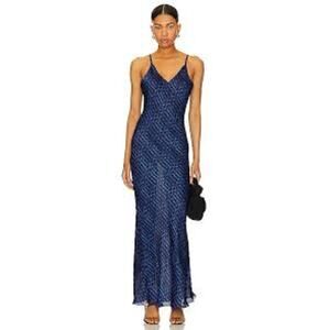 NWT MISA Los Angeles Zia Slip Dress, Midnight Shibori, L